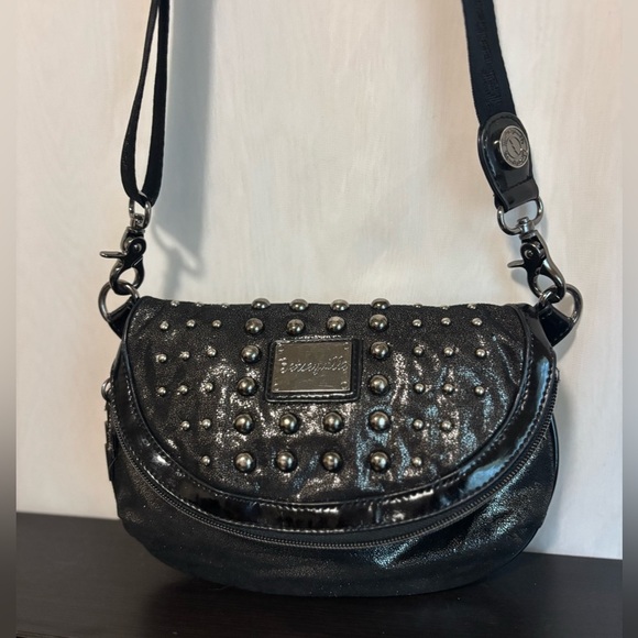 Betsyville by Betsey Johnson Studded Black Metallic Crossbody Bag - Picture 1 of 16